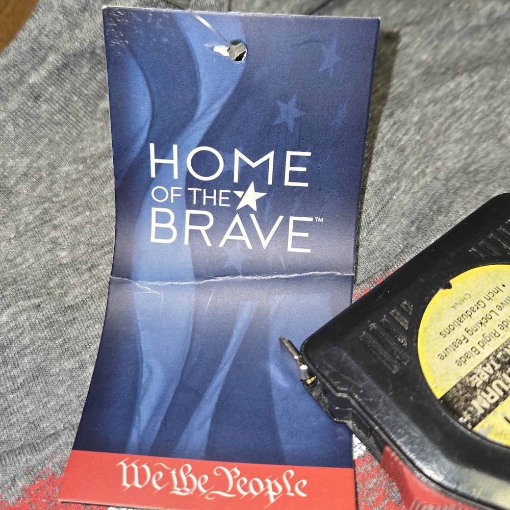 Home of The Brave USA Flag Graphic Gray T-Shirt Size 2XL - Picture 3 of 5